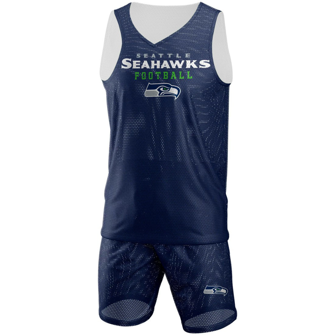 Seattle Seahawks FOCO Colorblock Mesh V-Neck & Shorts Set | NFL Sale