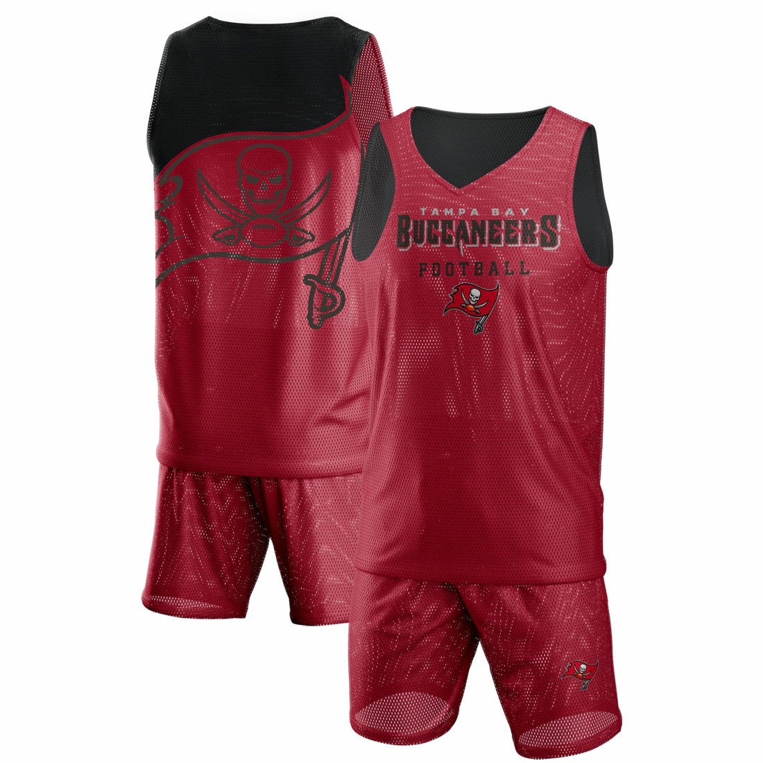 Tampa Bay Buccaneers FOCO Colorblock Mesh V-Neck & Shorts Set | NFL Online