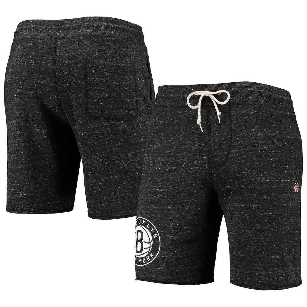 Charcoal Brooklyn Nets Homage Primary Logo Tri-Blend Sweat Shorts | NBA