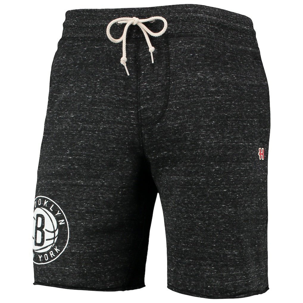 Charcoal Brooklyn Nets Homage Primary Logo Tri-Blend Sweat Shorts | NBA