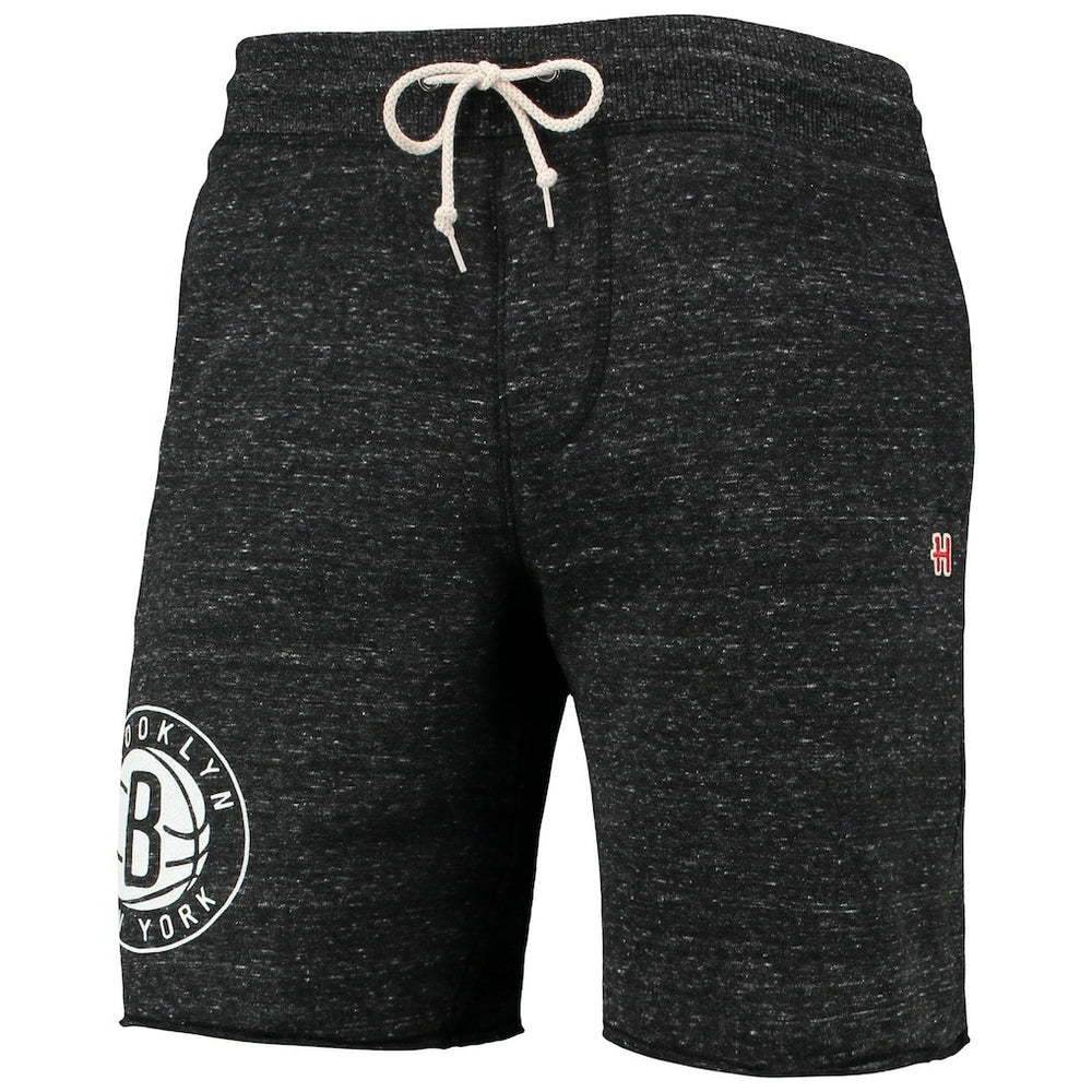 Charcoal Brooklyn Nets Homage Primary Logo Tri-Blend Sweat Shorts | NBA