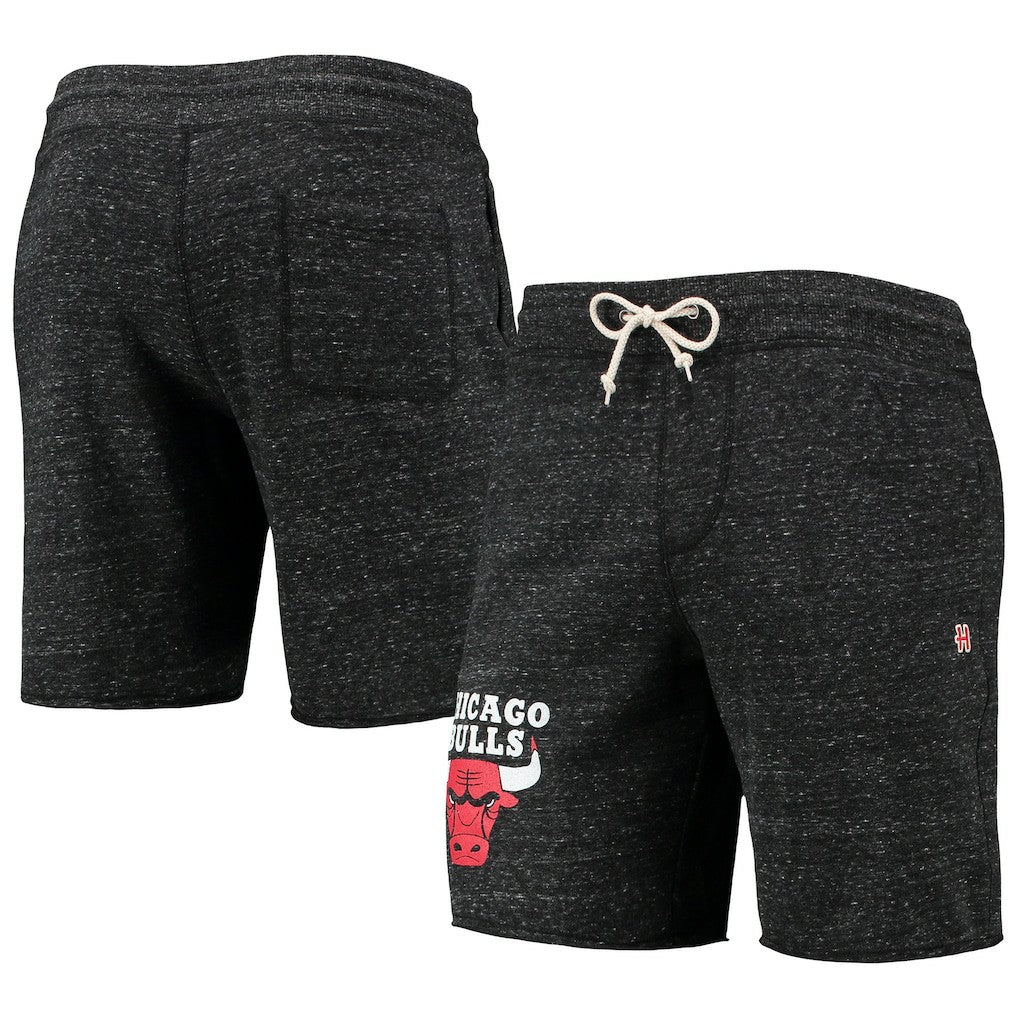 Charcoal Chicago Bulls Homage Primary Logo Tri-Blend Sweat Shorts | NBA