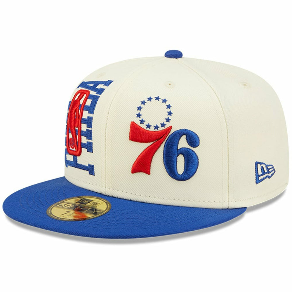 Cream/Royal Philadelphia 76ers 2022 NBA Draft 59FIFTY Fitted Hat | NBA