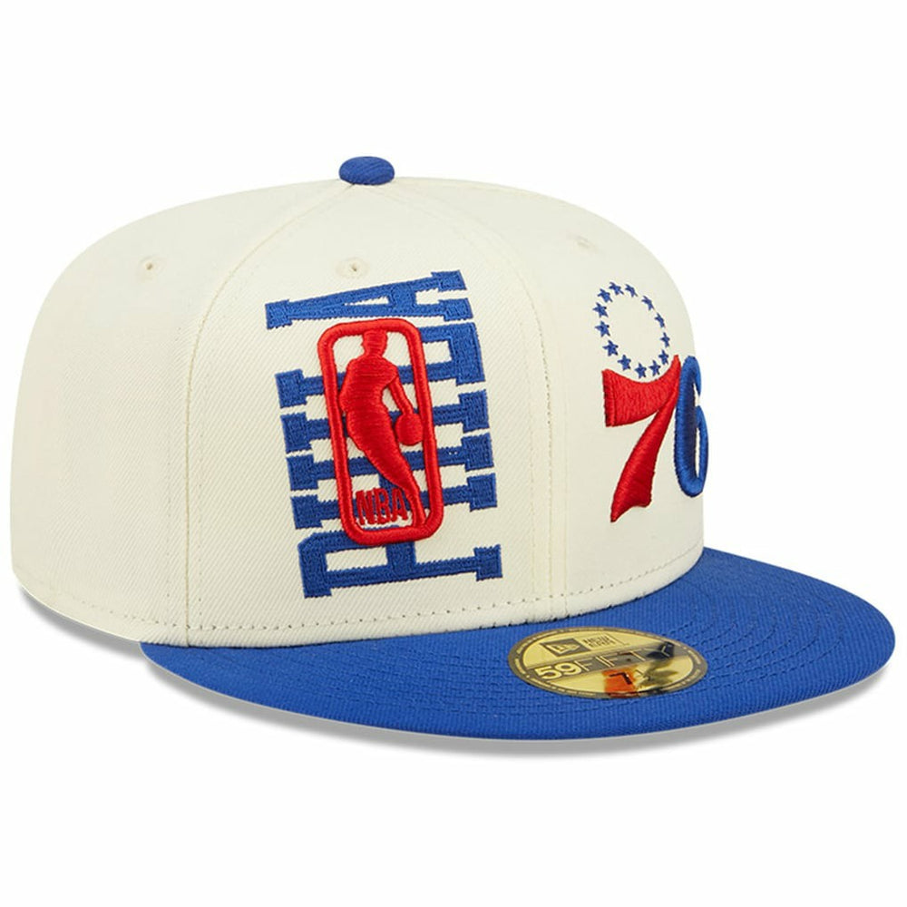 Cream/Royal Philadelphia 76ers 2022 NBA Draft 59FIFTY Fitted Hat | NBA