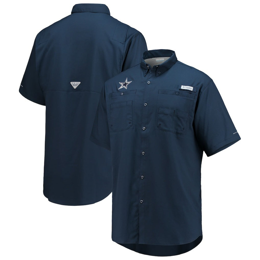 Dallas Cowboys Tamiami Omni-Shade Button-Down Short Sleeve Shirt | NFL New