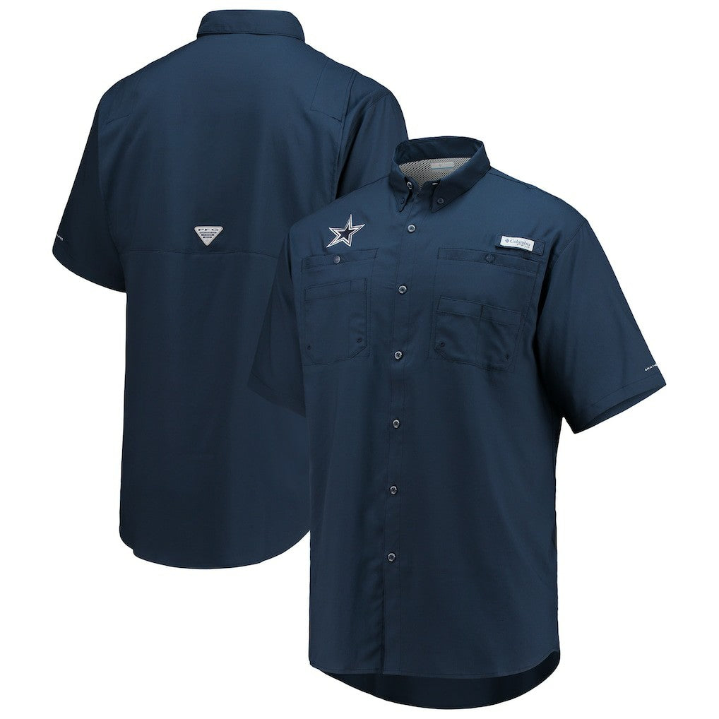 Dallas Cowboys Tamiami Omni-Shade Button-Down Short Sleeve Shirt | NFL New