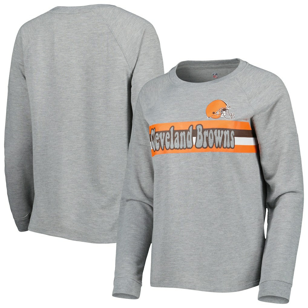Cleveland Browns Juniors All Striped Up Raglan Long Sleeve T-Shirt | NFL Near me