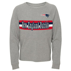 New England Patriots Juniors All Striped Up Raglan Long Sleeve T-Shirt | NFL On sale