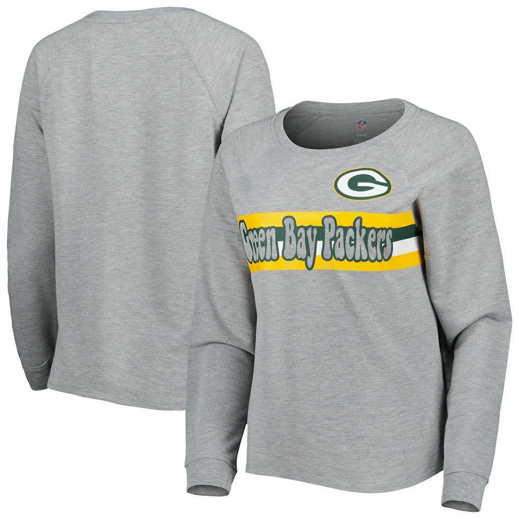 Green Bay Packers Juniors All Striped Up Raglan Long Sleeve T-Shirt | NFL On sale