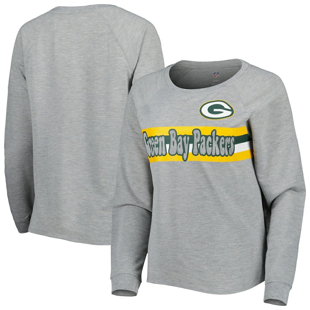 Green Bay Packers Juniors All Striped Up Raglan Long Sleeve T-Shirt | NFL On sale