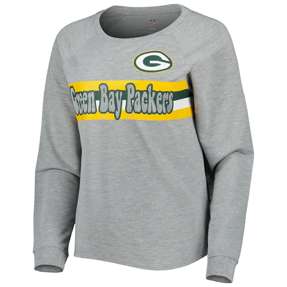 Green Bay Packers Juniors All Striped Up Raglan Long Sleeve T-Shirt | NFL On sale