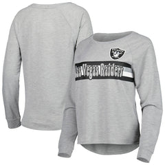 Las Vegas Raiders Juniors All Striped Up Raglan Long Sleeve T-Shirt | NFL Outlet