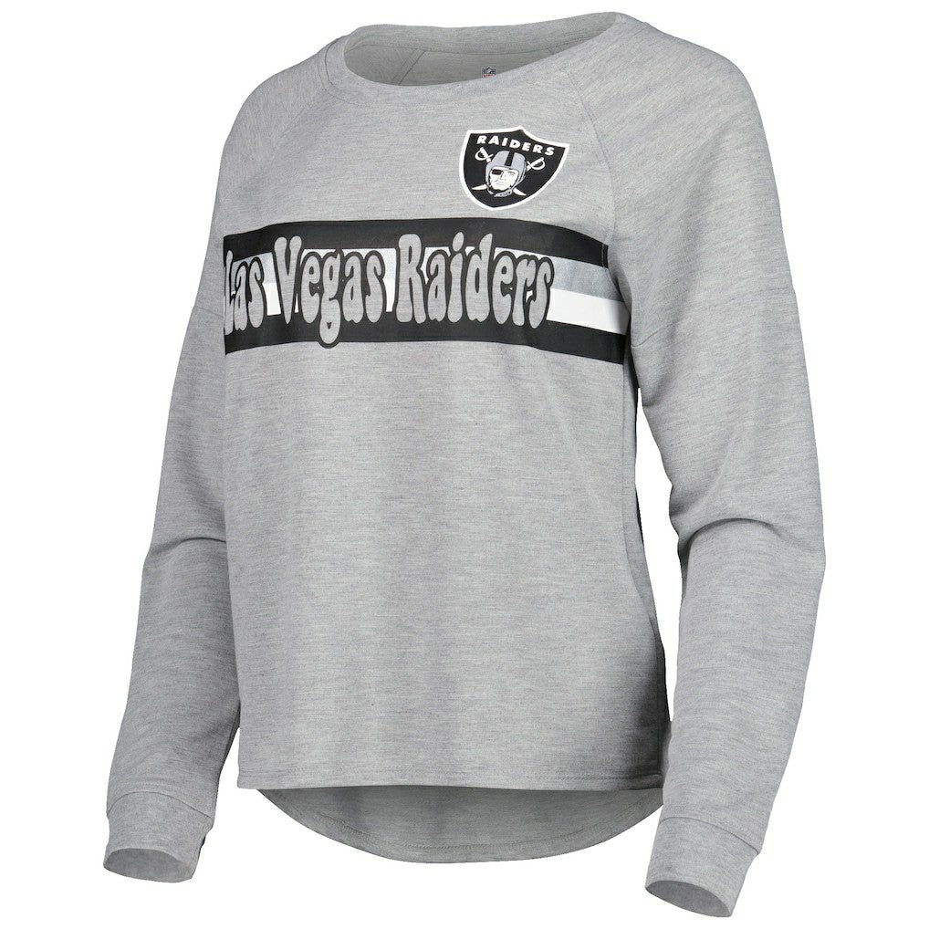Las Vegas Raiders Juniors All Striped Up Raglan Long Sleeve T-Shirt | NFL Outlet