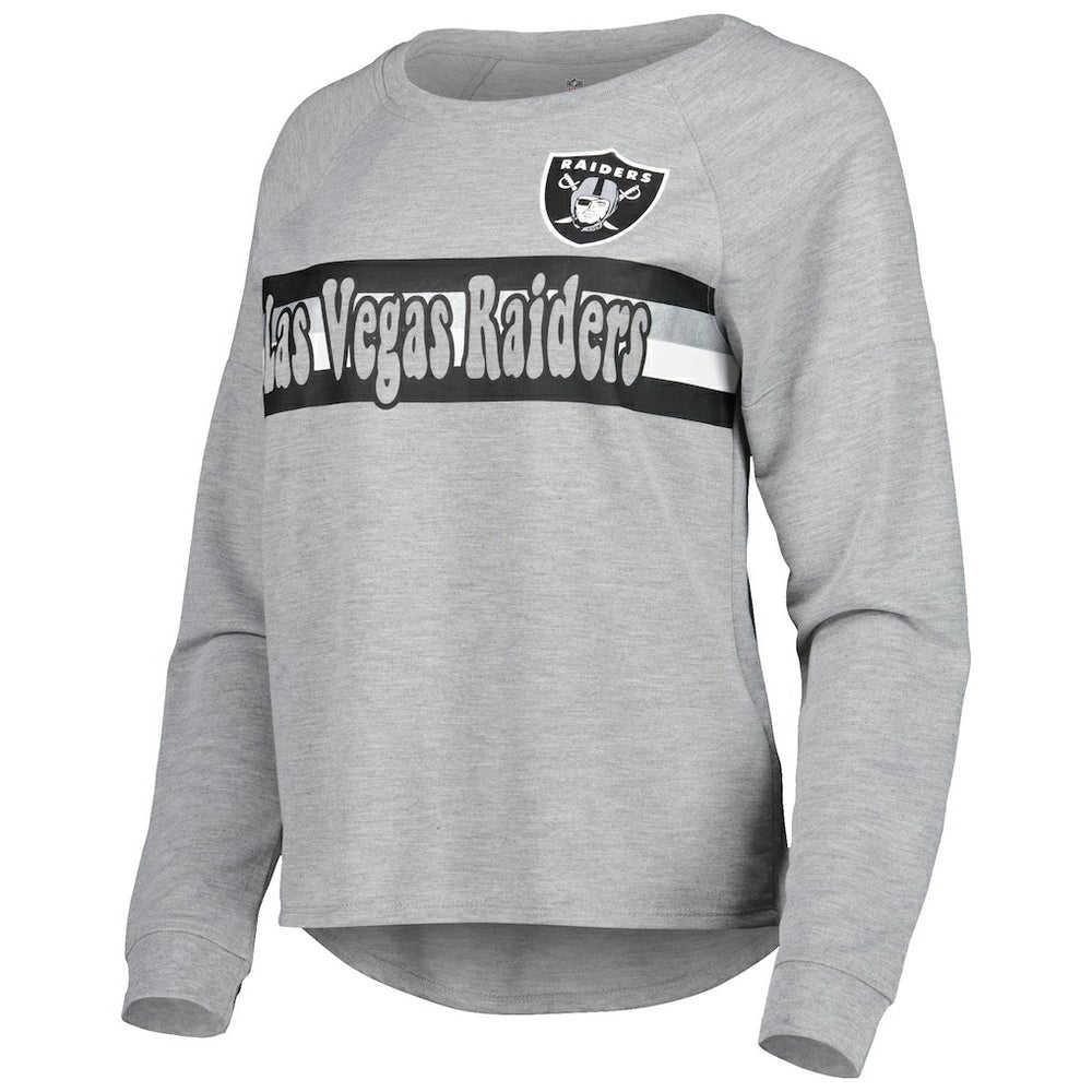 Las Vegas Raiders Juniors All Striped Up Raglan Long Sleeve T-Shirt | NFL Outlet