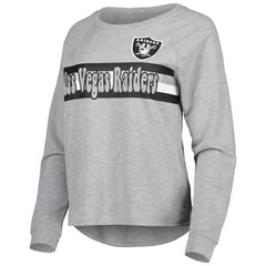 Las Vegas Raiders Juniors All Striped Up Raglan Long Sleeve T-Shirt | NFL Outlet