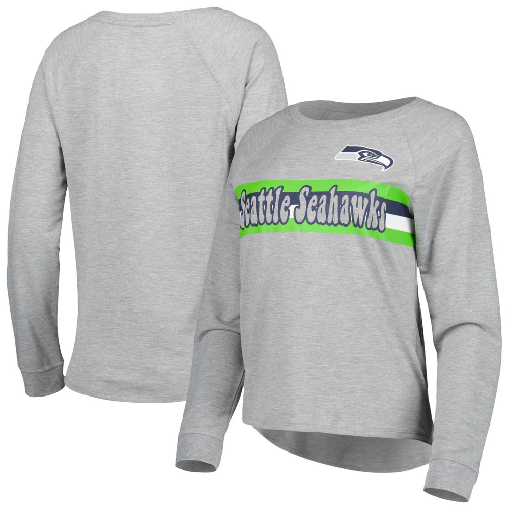 Seattle Seahawks Juniors All Striped Up Raglan Long Sleeve T-Shirt | NFL Hot