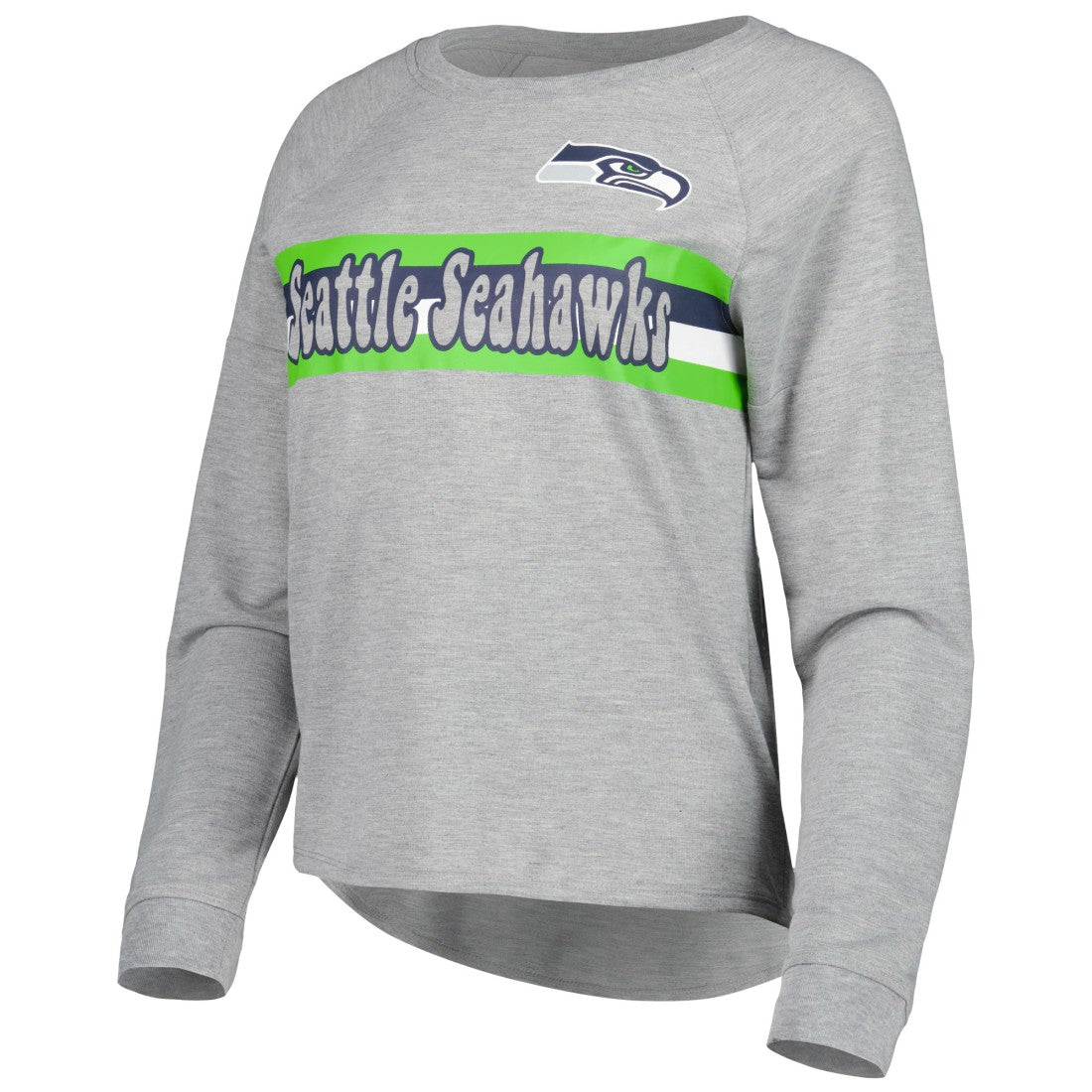 Seattle Seahawks Juniors All Striped Up Raglan Long Sleeve T-Shirt | NFL Hot