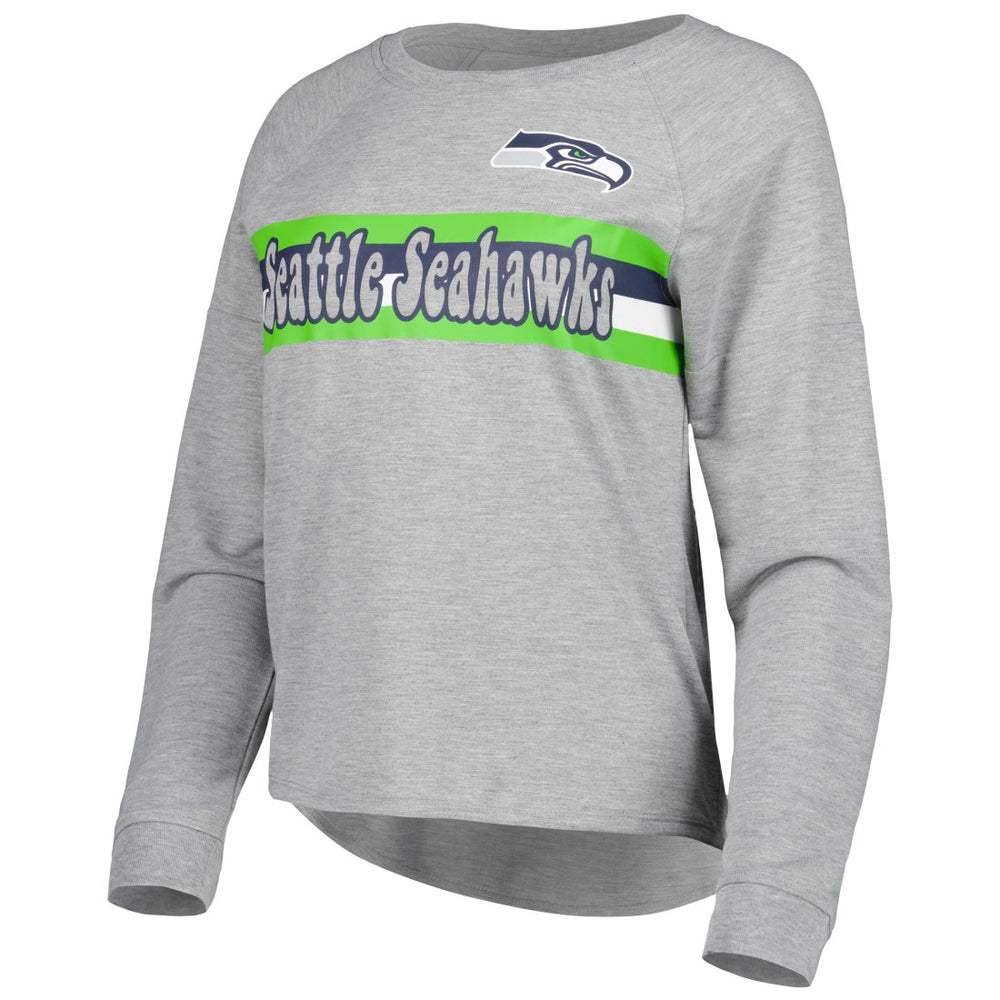 Seattle Seahawks Juniors All Striped Up Raglan Long Sleeve T-Shirt | NFL Hot