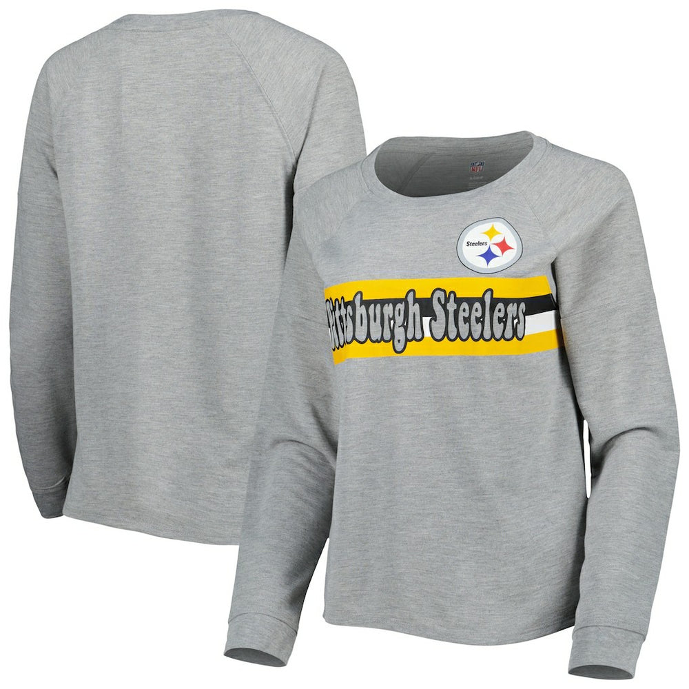 Pittsburgh Steelers Juniors All Striped Up Raglan Long Sleeve T-Shirt | NFL Outlet