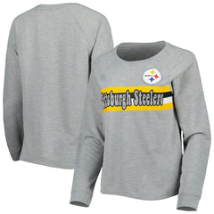 Pittsburgh Steelers Juniors All Striped Up Raglan Long Sleeve T-Shirt | NFL Outlet
