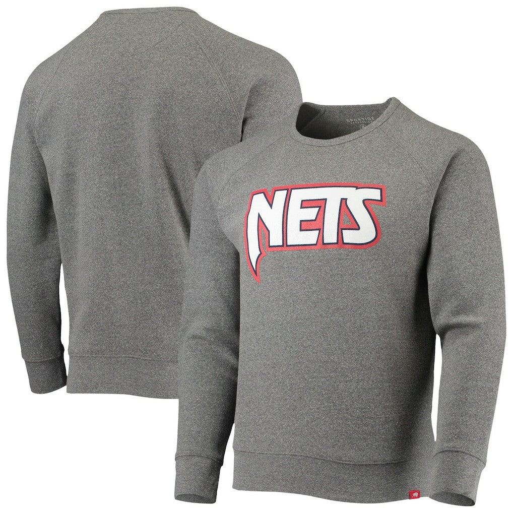 Heathered Gray Brooklyn Nets Sportiqe Moments Mixtape Harmon Raglan Pullover Sweatshirt | NBA
