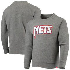 Heathered Gray Brooklyn Nets Sportiqe Moments Mixtape Harmon Raglan Pullover Sweatshirt | NBA