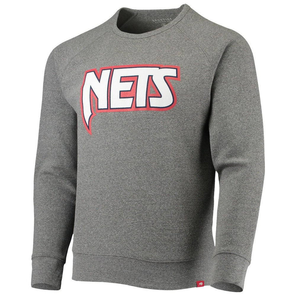 Heathered Gray Brooklyn Nets Sportiqe Moments Mixtape Harmon Raglan Pullover Sweatshirt | NBA