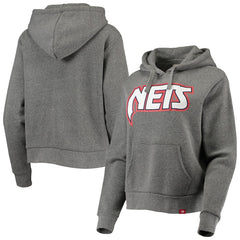 Heathered Gray Brooklyn Nets Sportiqe Women's Moments Mixtape Ava Tri-Blend Pullover Hoodie | NBA