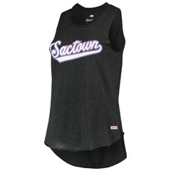 Black Sacramento Kings Sportiqe Women's Sactown Janie Tri-Blend Tank Top | NBA