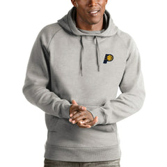 Heathered Gray Indiana Pacers Antigua Victory Pullover Hoodie | NBA