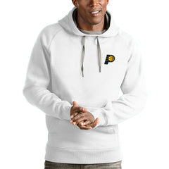 White Indiana Pacers Antigua Victory Pullover Hoodie | NBA