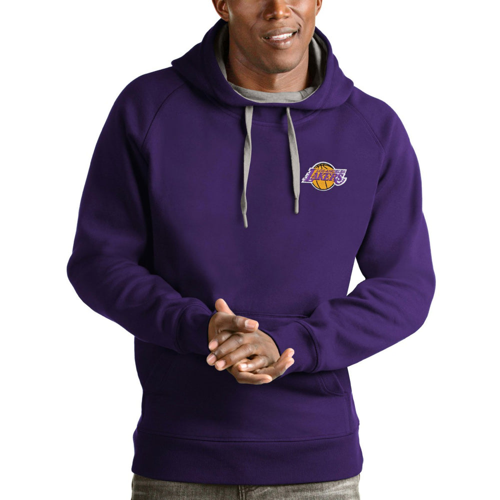 Purple Los Angeles Lakers Antigua Victory Pullover Hoodie | NBA