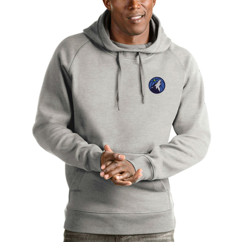 Heathered Gray Minnesota Timberwolves Antigua Victory Pullover Hoodie | NBA