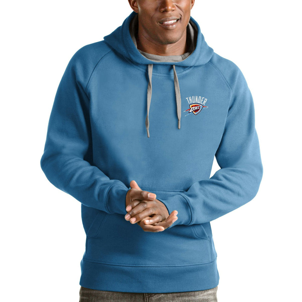 Light Blue Oklahoma City Thunder Antigua Victory Pullover Hoodie | NBA