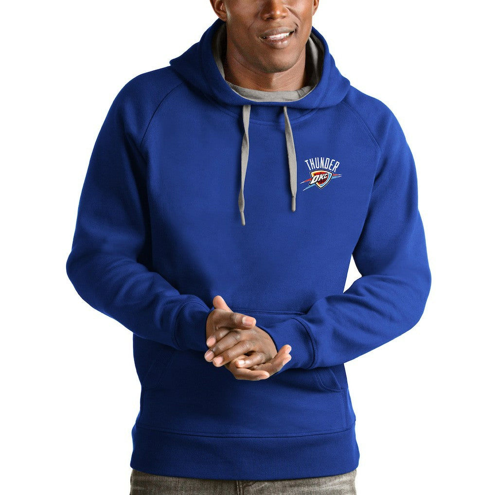 Royal Oklahoma City Thunder Antigua Victory Pullover Hoodie | NBA