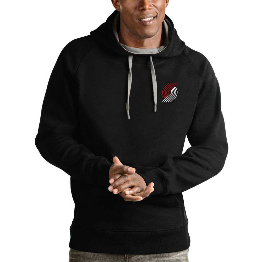 Black Portland Trail Blazers Antigua Victory Pullover Hoodie | NBA