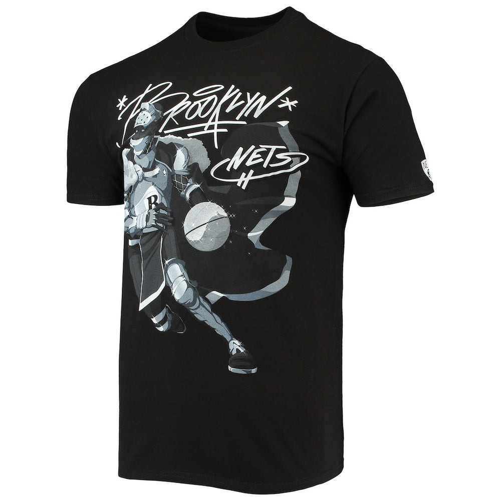 Black Brooklyn Nets NBA x McFlyy Identify Artist Series T-Shirt | NBA