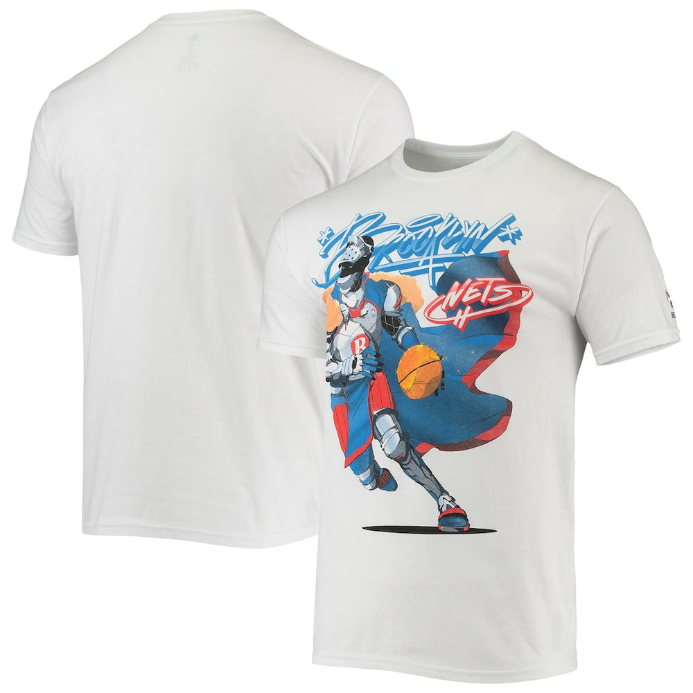 White Brooklyn Nets NBA x McFlyy Identify Artist Series T-Shirt | NBA