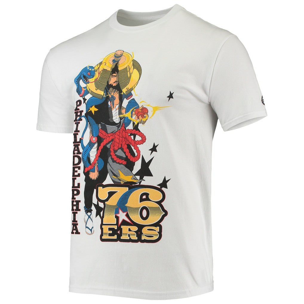 White Philadelphia 76ers NBA x McFlyy Identify Artist Series T-Shirt | NBA