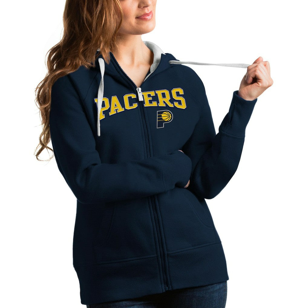 Navy Indiana Pacers Antigua Women's Team Victory Full-Zip Hoodie | NBA