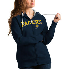 Navy Indiana Pacers Antigua Women's Team Victory Full-Zip Hoodie | NBA
