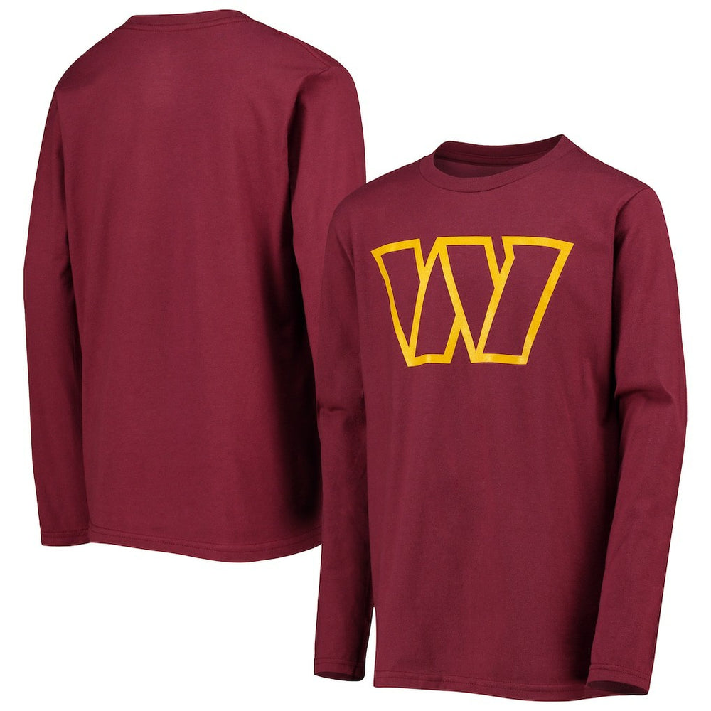 Washington Commanders Youth Primary Team Logo Long Sleeve T-Shirt | NFL New