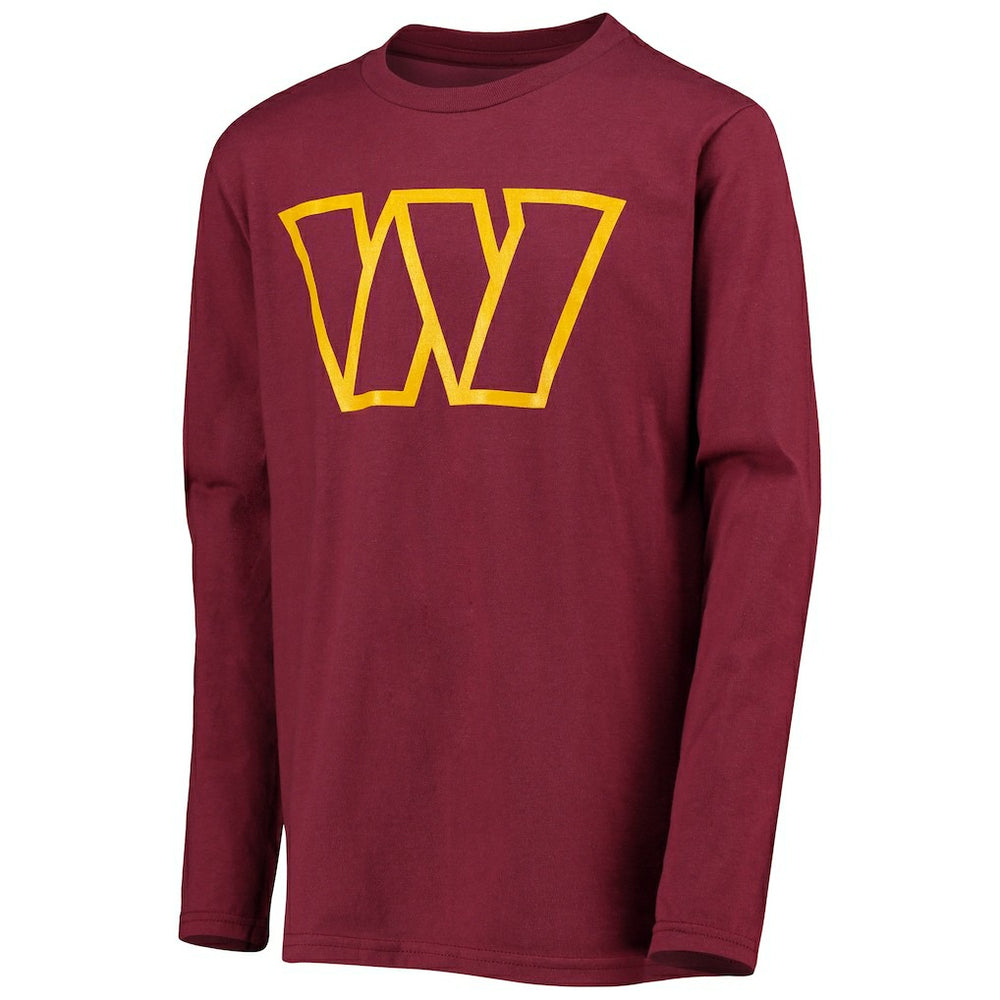 Washington Commanders Youth Primary Team Logo Long Sleeve T-Shirt | NFL New