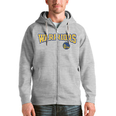 Heathered Gray Golden State Warriors Antigua Victory Full-Zip Hoodie sale | NBA