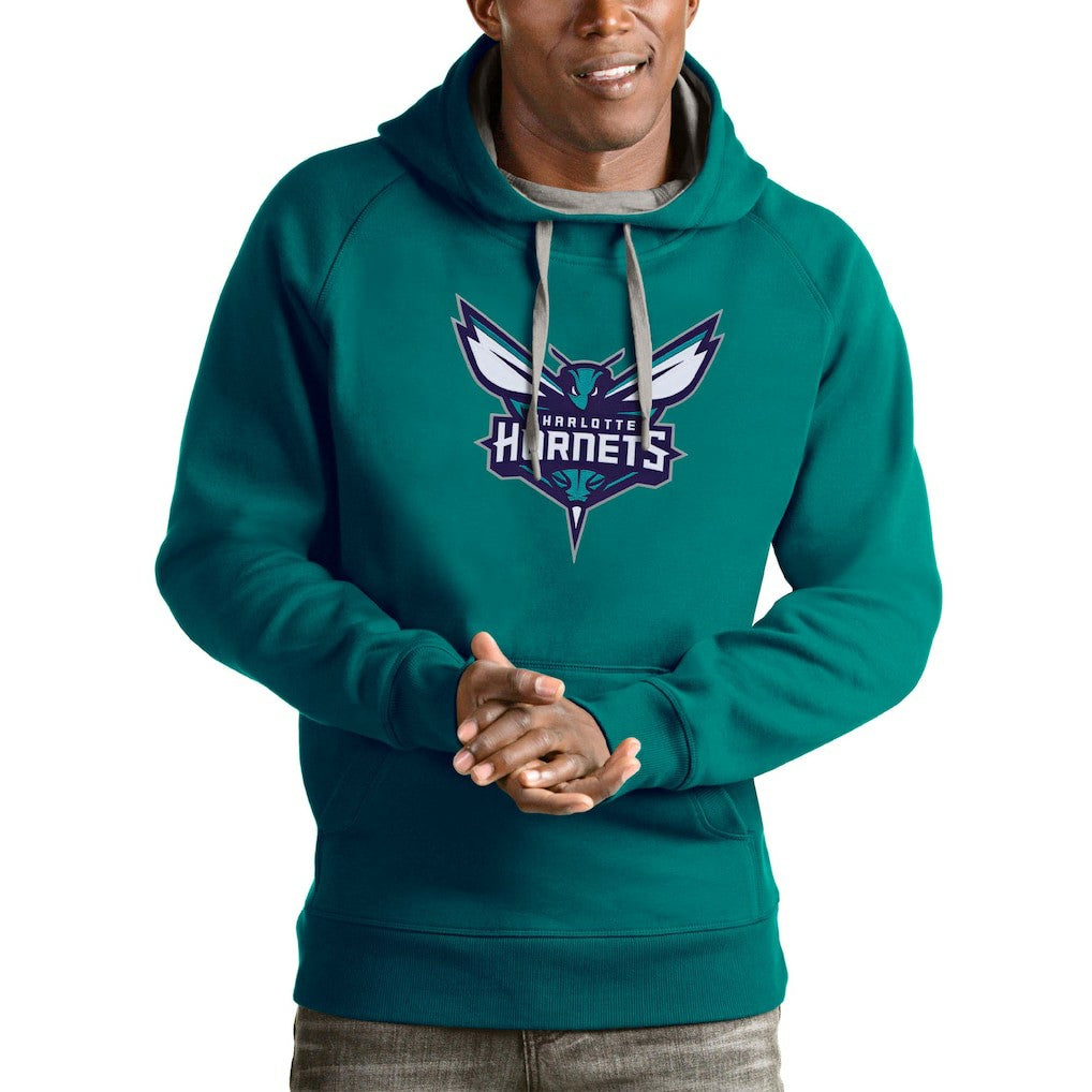 Teal Charlotte Hornets Antigua Logo Victory Pullover Hoodie | NBA