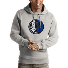Heathered Gray Dallas Mavericks Antigua Logo Victory Pullover Hoodie sale | NBA