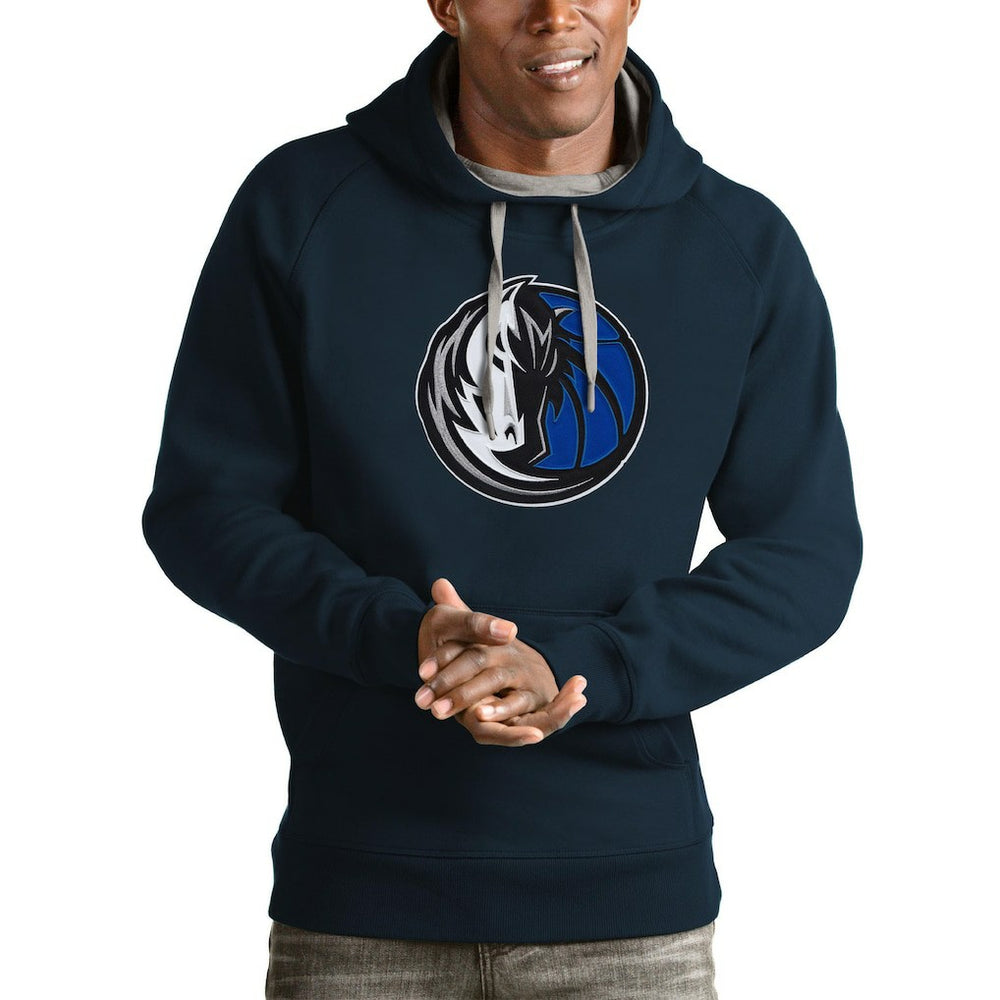 Navy Dallas Mavericks Antigua Logo Victory Pullover Hoodie sale | NBA