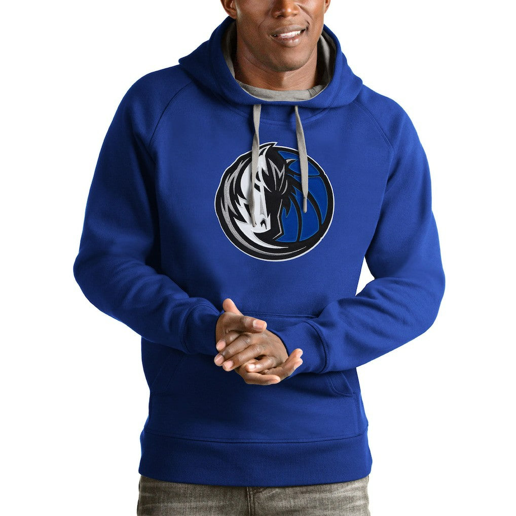 Royal Dallas Mavericks Antigua Logo Victory Pullover Hoodie sale | NBA
