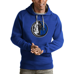 Royal Dallas Mavericks Antigua Logo Victory Pullover Hoodie sale | NBA