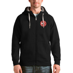 Black Atlanta Hawks Antigua Logo Victory Full-Zip Hoodie | NBA